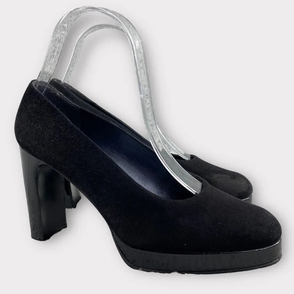 Stuart weitzman Suede Leather Pumps‎ Womens 6.5 B Shoes Black Heels